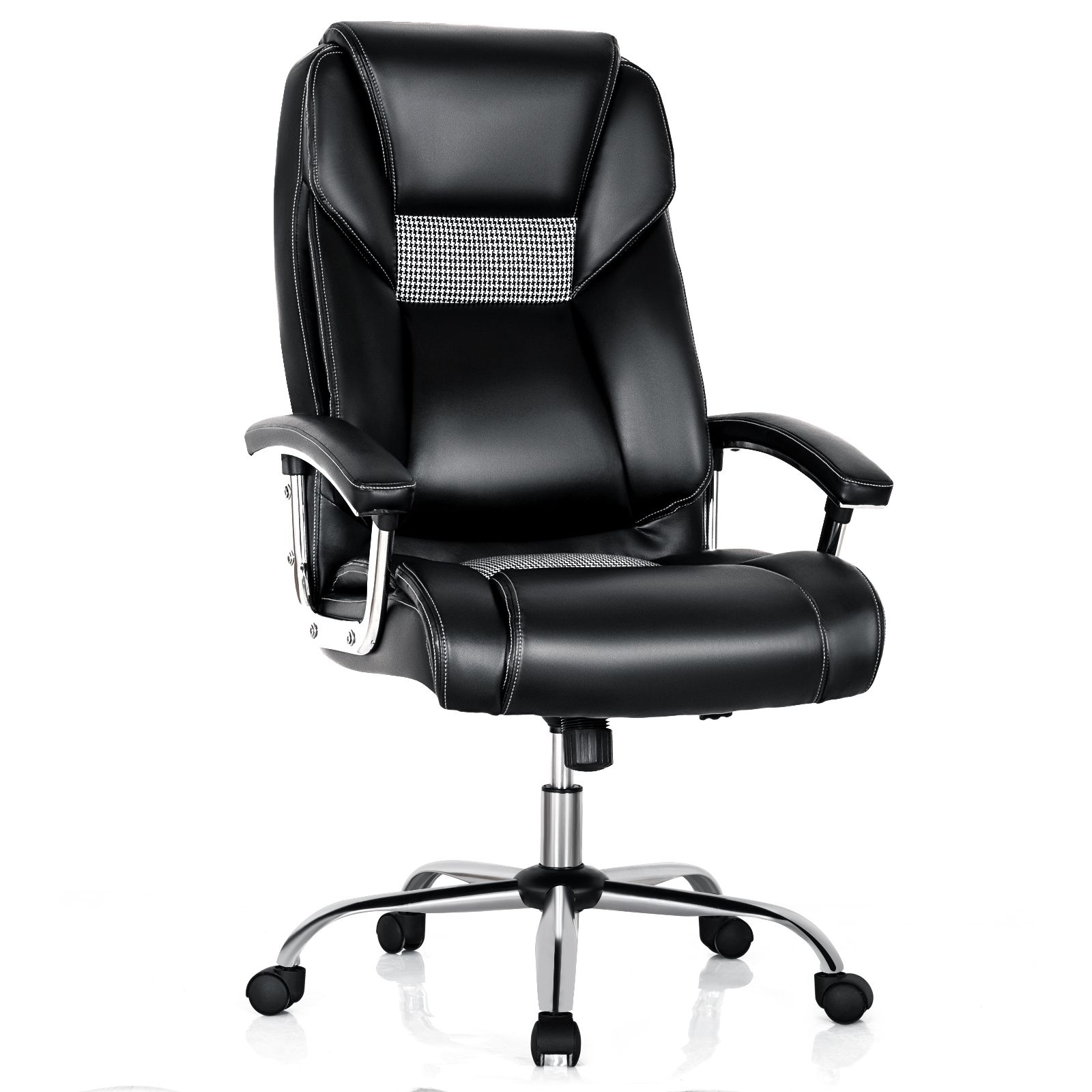 PVC Leather High-back Executive Chair with Padded Armrests